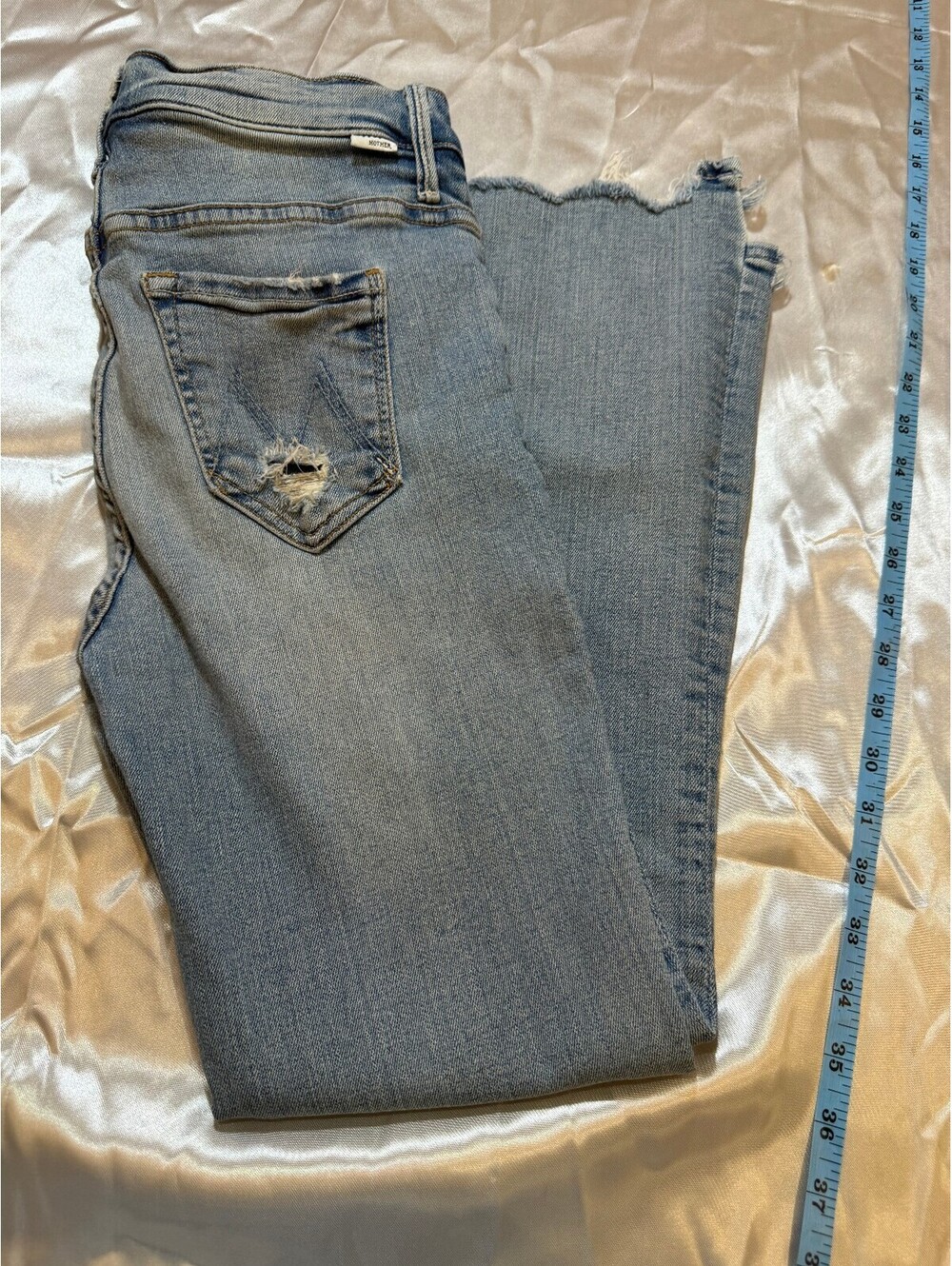 Mother The Insider Crop Step Fray Denim Jeans sz 25